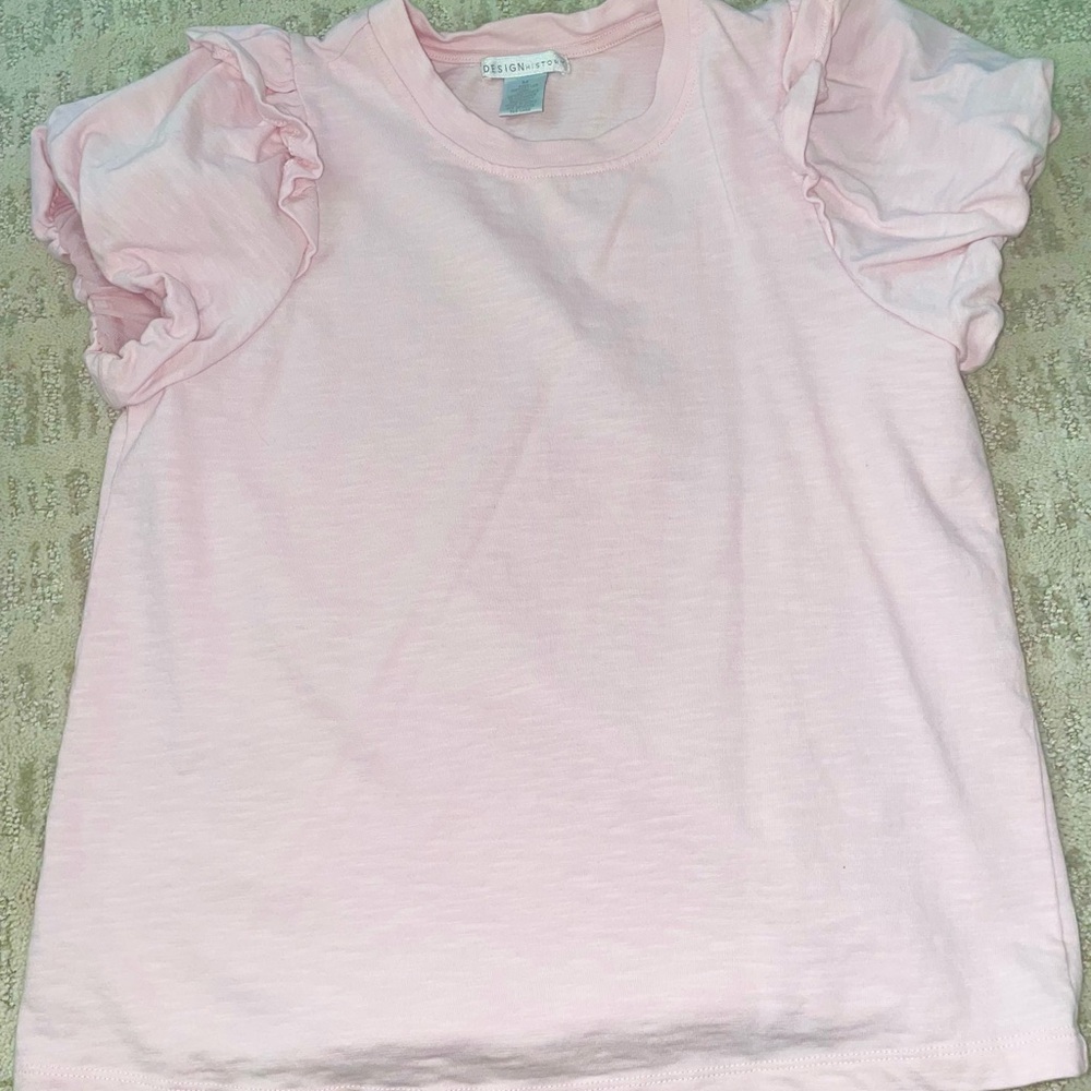 Cute puff sleeve baby pink top